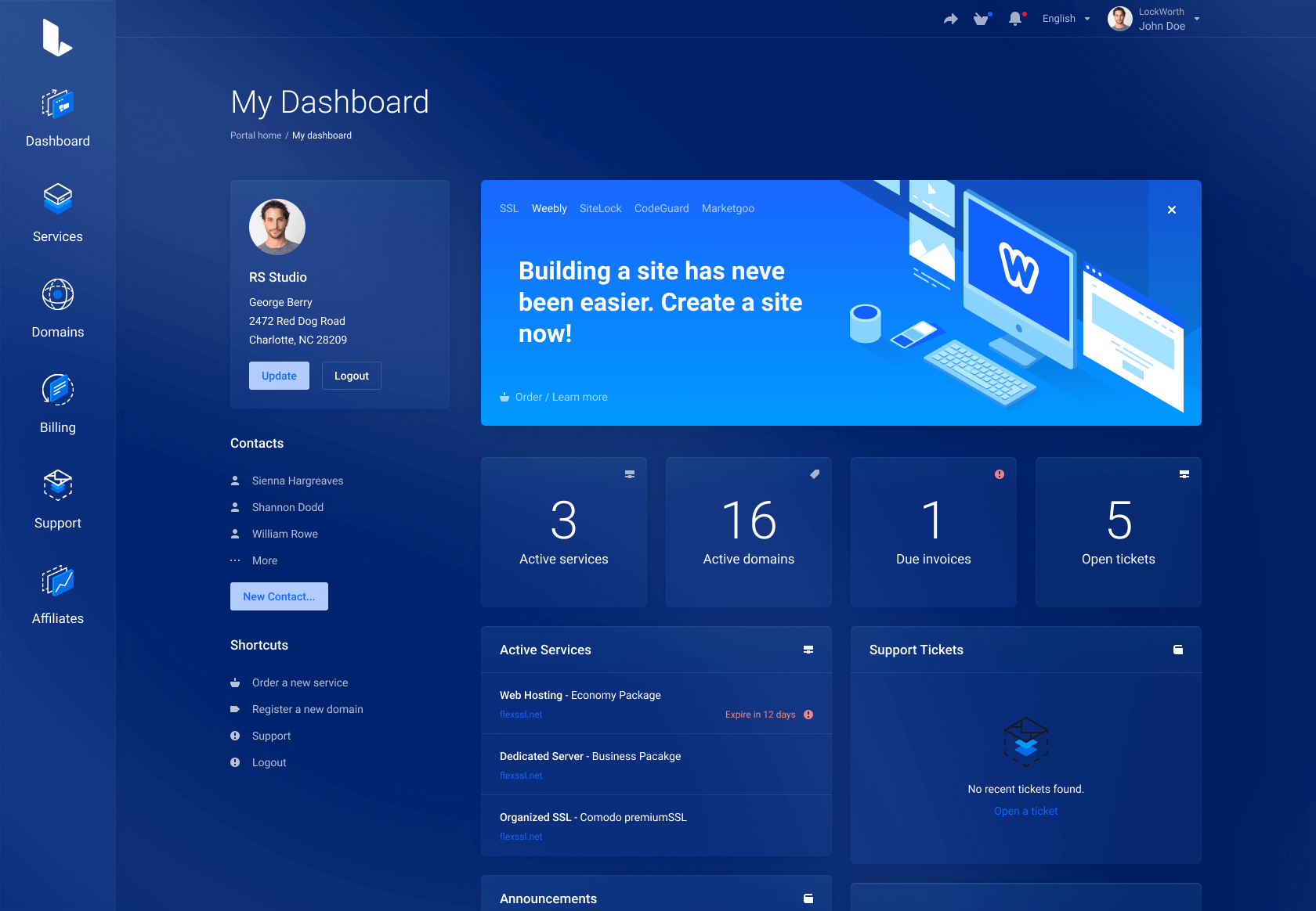 Lagom v2.4.3 WhmCS Client Theme